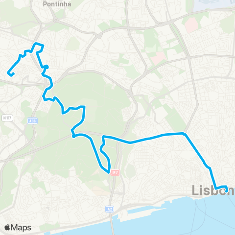 Carris Sul e Sueste - Alto Damaia map