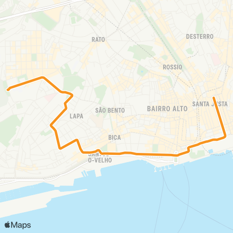 Carris Pç Figueira - Campo Ourique (Prazeres) map