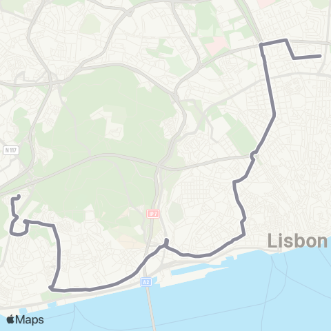 Carris Campo Pequeno - Av. República - Av. Dr. Mário Moutinho map