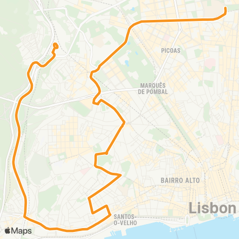 Carris Alameda D. A. Henriques - Estação Campolide map