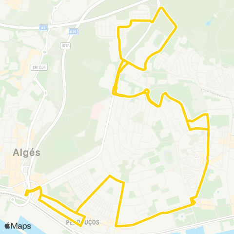 Carris Algés / circulação Caselas map