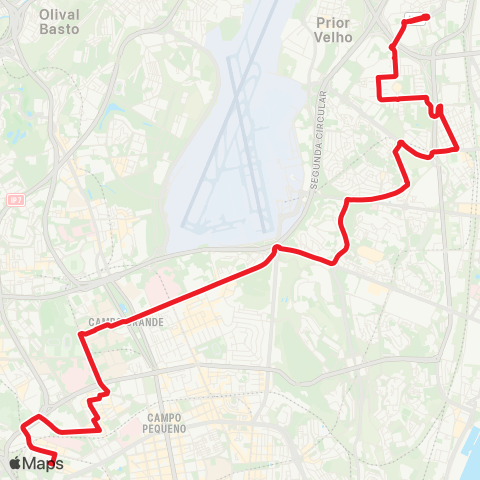 Carris Av. José Malhoa - Sacavém map