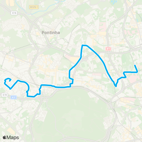 Carris Cidade Universitária - Damaia Cima map
