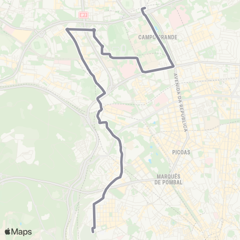 Carris Campo Grande - B. S. João map