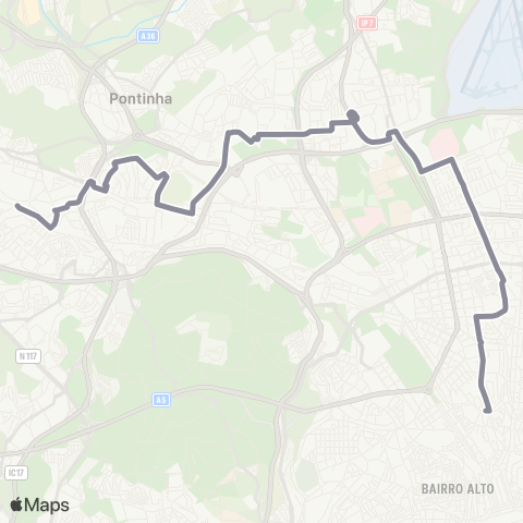 Carris Campo Mártires Pátria - Reboleira (Metro) map