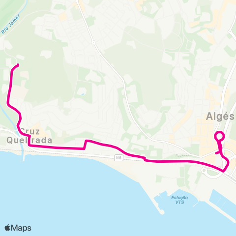 Carris Aquário Vasco Gama - Dafundo - R. 1. Maio map