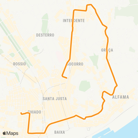 Carris Martim Moniz - Pç. Luis Camões map