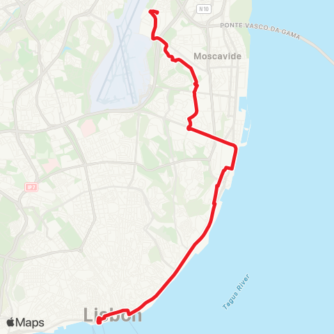 Carris Cais Sodré - Prior Velho map