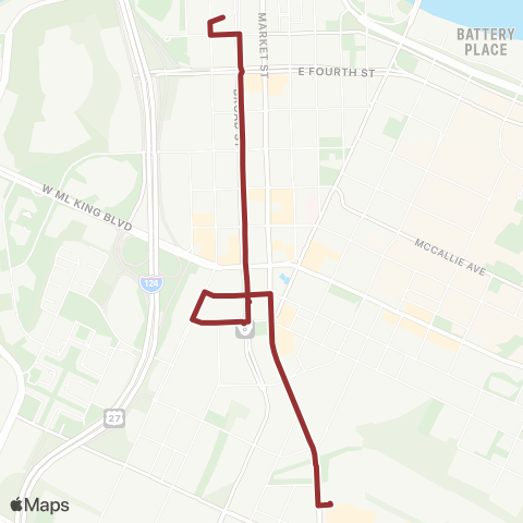 CARTA Downtown Shuttle map
