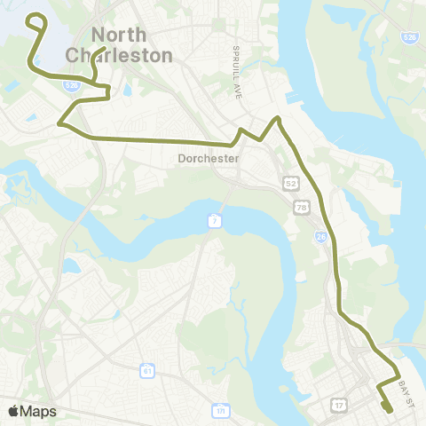 CARTA Dorchester Rd / Airport map