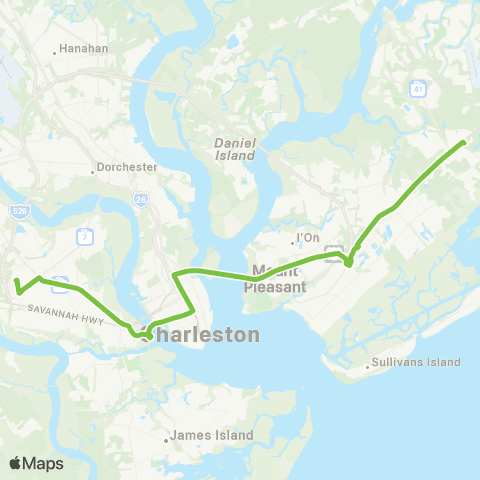 CARTA West Ashley map