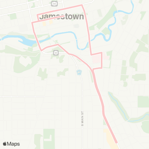 CHQ Transit City of Jamestown - Southwest Express map