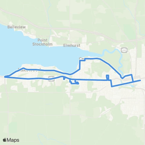 CHQ Transit City of Jamestown - Lakewood via Fairmount map