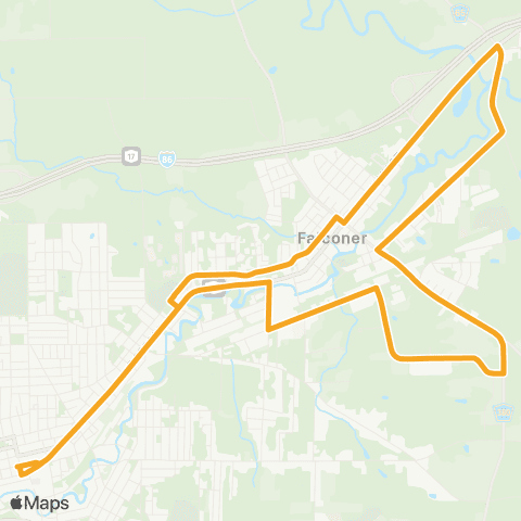 CHQ Transit Jamestown - Falconer Route map