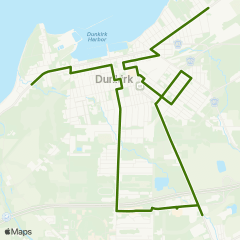 CHQ Transit City of Dunkirk - Green Route map