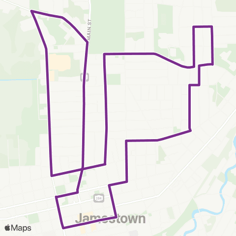 CHQ Transit City of Jamestown - North Main Route map