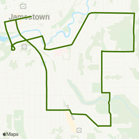 CHQ Transit City of Jamestown-Willard Route map