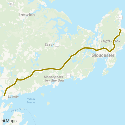 CATA Beverly Commuter map