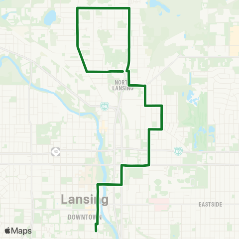 CATA North Lansing - Turner map