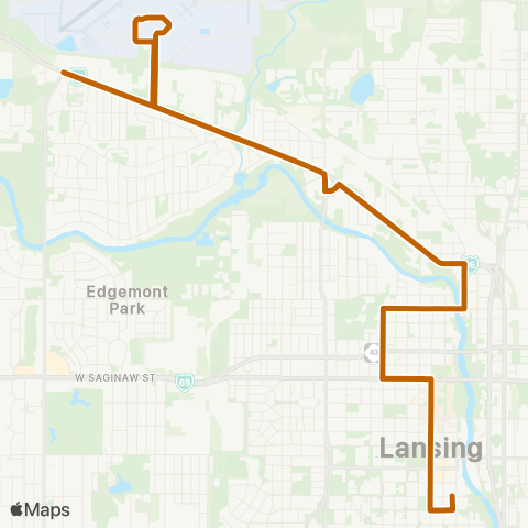 CATA North Grand River - Old Town - Airport map