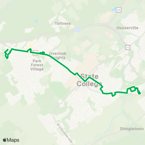CATA Atherton Street Connector map