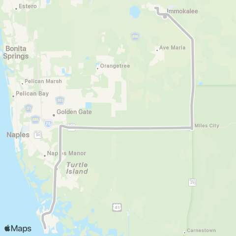 CAT Express Immokalee - Marco Island map