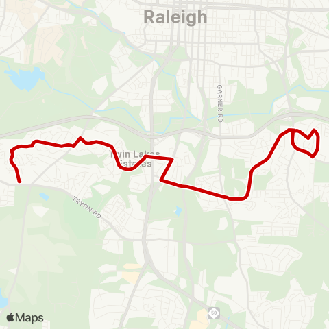 GORaleigh Carolina Pines Connector map