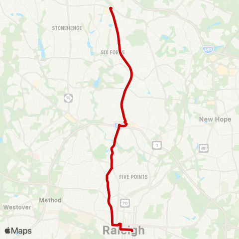 GORaleigh Six Forks map
