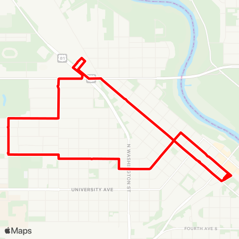 Cities Area Transit Valley Middle School > St. Anne's - Dtwn map