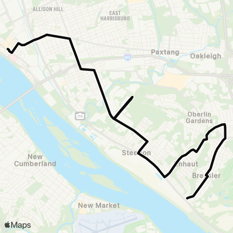 rabbittransit - Capital Region Steelton map