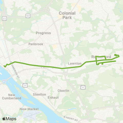 rabbittransit - Capital Region Derry / Rutherford map