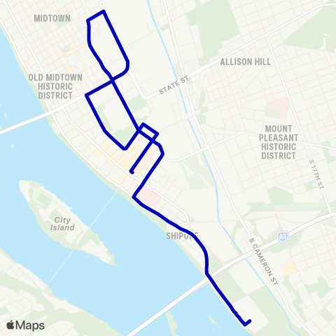 rabbittransit - Capital Region Capitol Complex / Roc Shuttle map