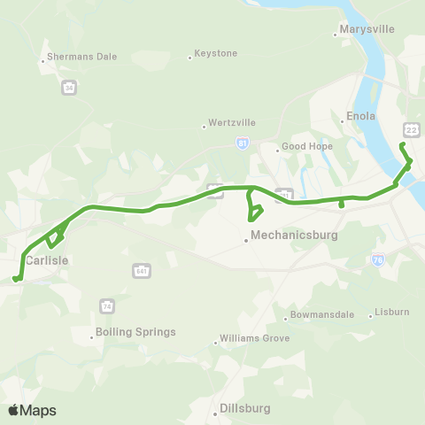 rabbittransit - Capital Region Carlisle map