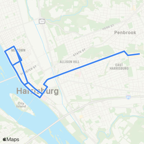 rabbittransit - Capital Region East Shore Grocery Shopper map