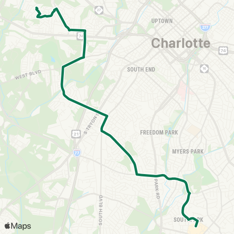 CATS Woodlawn / Scaleybark / Crosstown map