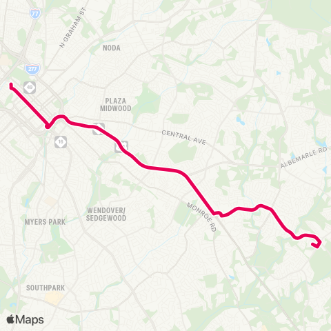 CATS Idlewild Road Express map