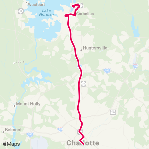 CATS North Mecklenburg Express map