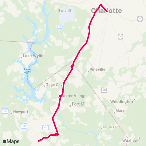 CATS Rock Hill Express map