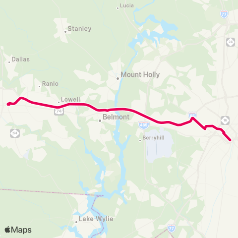 CATS Gastonia Express map