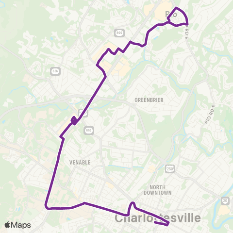 CAT Emmet St / Seminole Trail map