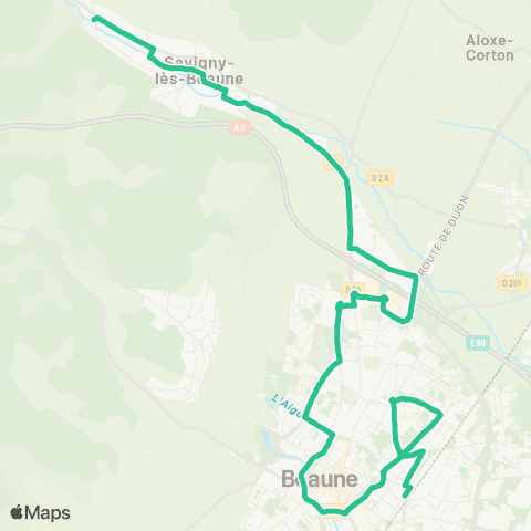 Côte&Bus Savigny-Lès-Beaune - Beaune map