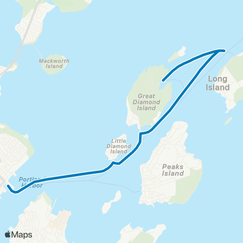 Casco Bay Lines Inner Bay Islands map