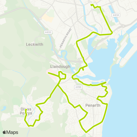 Cardiff Bus Dinas Powis Square - Cardiff Bus Interchange Bay 6 map