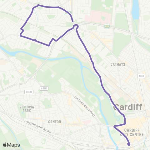 Cardiff Bus  map
