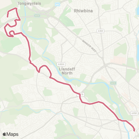 Cardiff Bus Cardiff Bus Interchange Bay 3 - Ffordd Y Berllan map