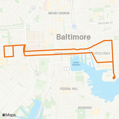 Charm City Circulator Orange Route map