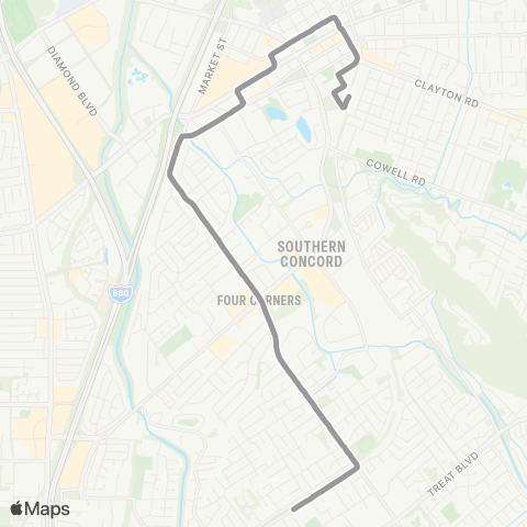 County Connection Oak Grove Middle / Concord BART map