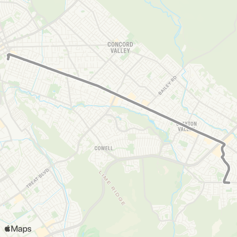 County Connection Pine Hollow Middle / Concord BART map