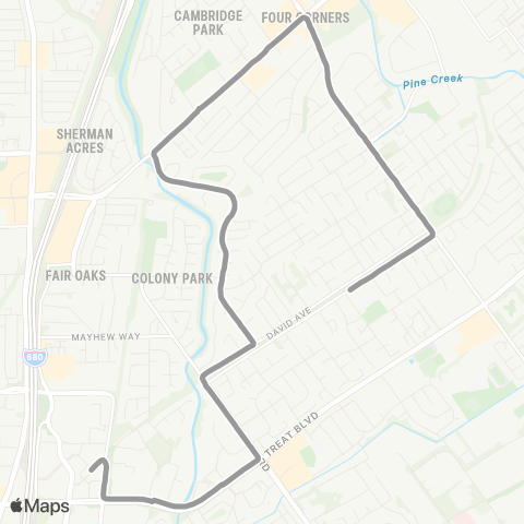 County Connection Oak Grove Middle / Pleasant Hill BART map