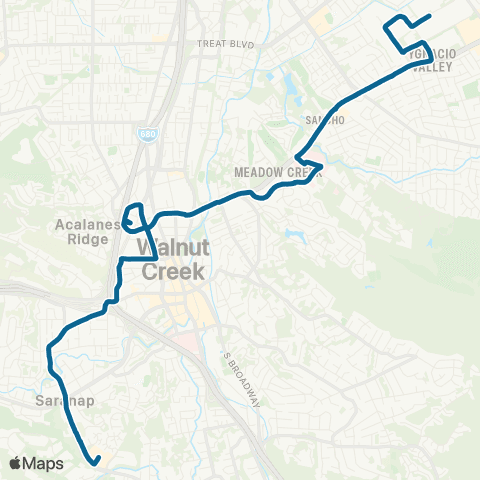 County Connection Rossmoor / Shadelands map